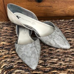 Beige Faux Snakeskin D’Orsay Flats